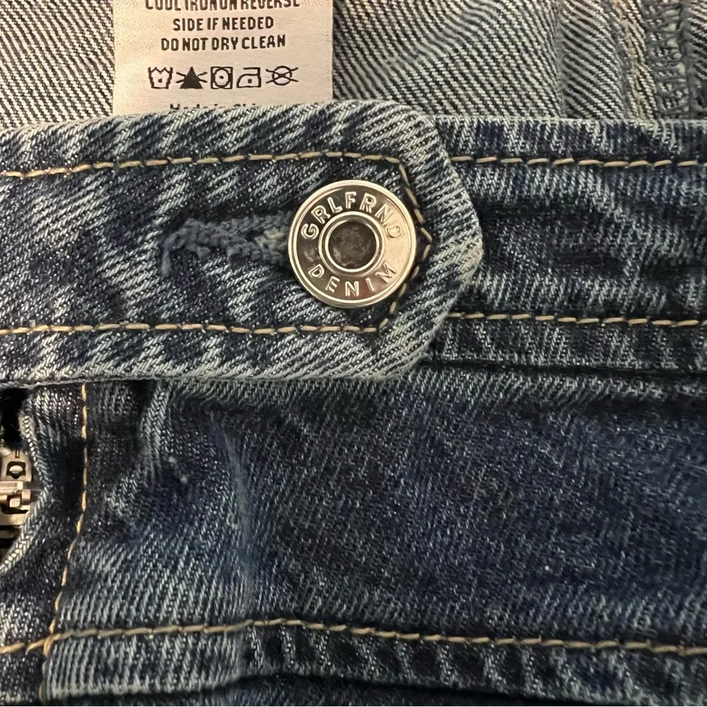 GRLFRND Blue Denim Pleated Low Rise Mini Skirt with Side Zipper Size 31 - Picture 9 of 10